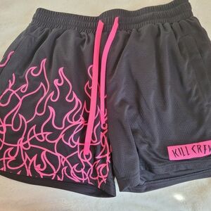 Kill Crew Black and Pink Athletic Shorts